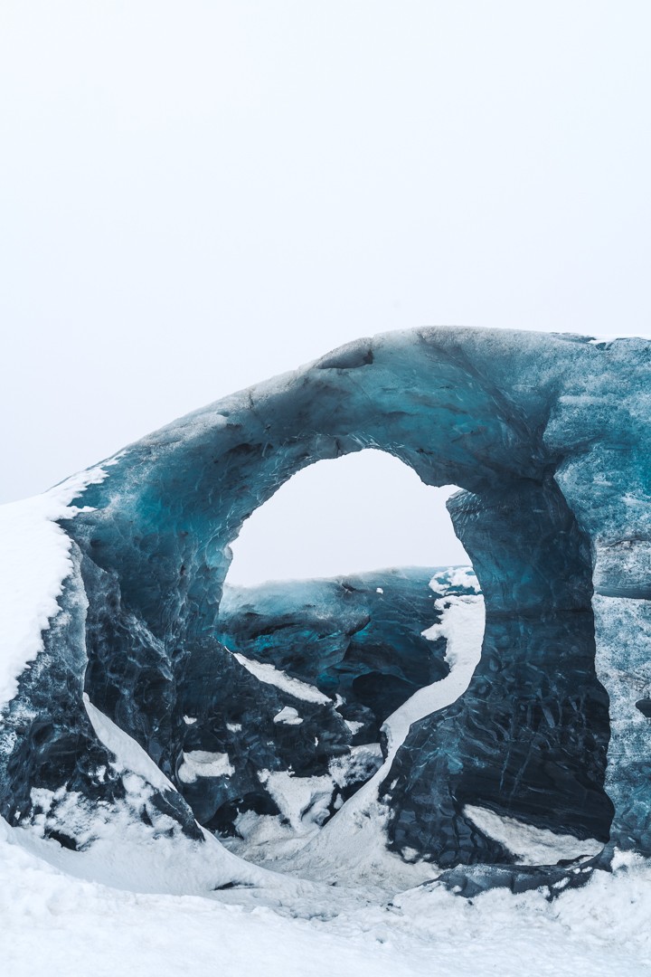 Frozen Glacier Ice Arch Iceland