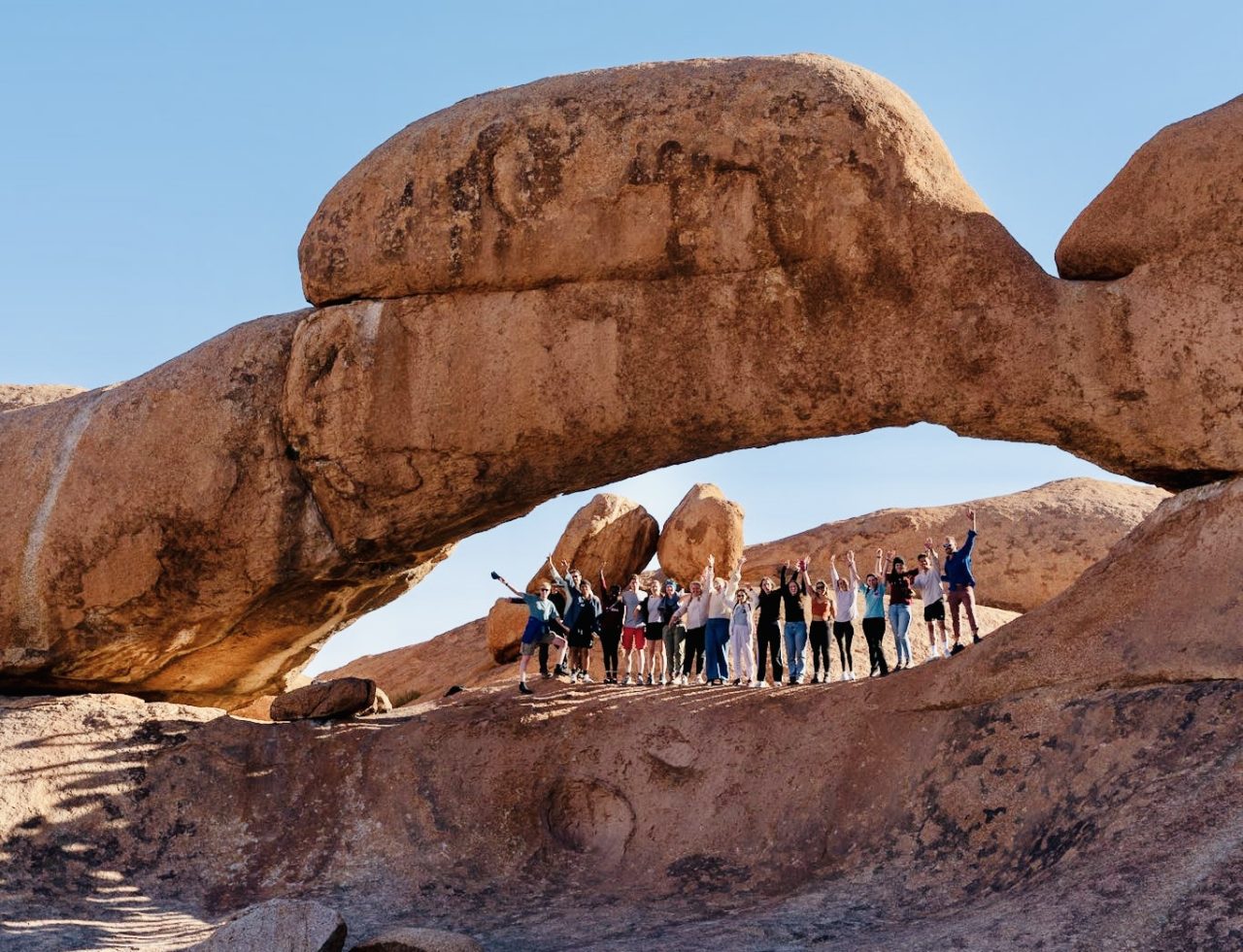Group Pic in Spitzkoppe Namibia Arch